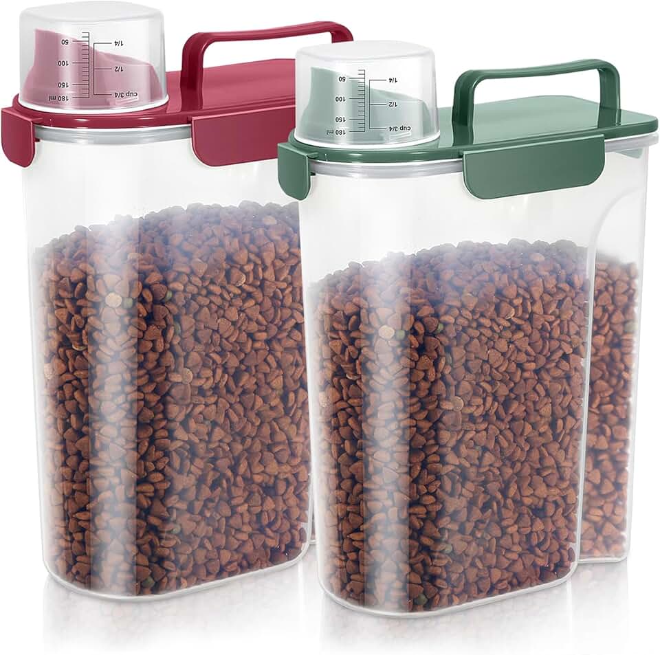 Portable 5L Pet Food Container with Large Spout (2 Pack)
