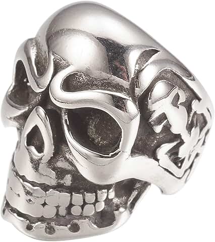20pcs Stainless Steel Skull Beads for Jewelry Making