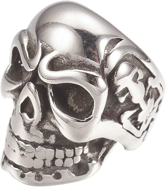 20pcs Stainless Steel Skull Beads for Jewelry Making