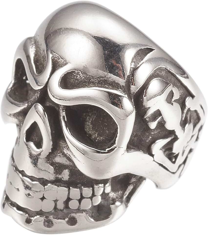 20pcs Stainless Steel Skull Beads for Jewelry Making