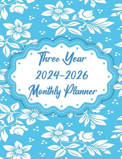 Three-Year Monthly Planner 2024-2026 with Notes and Dates