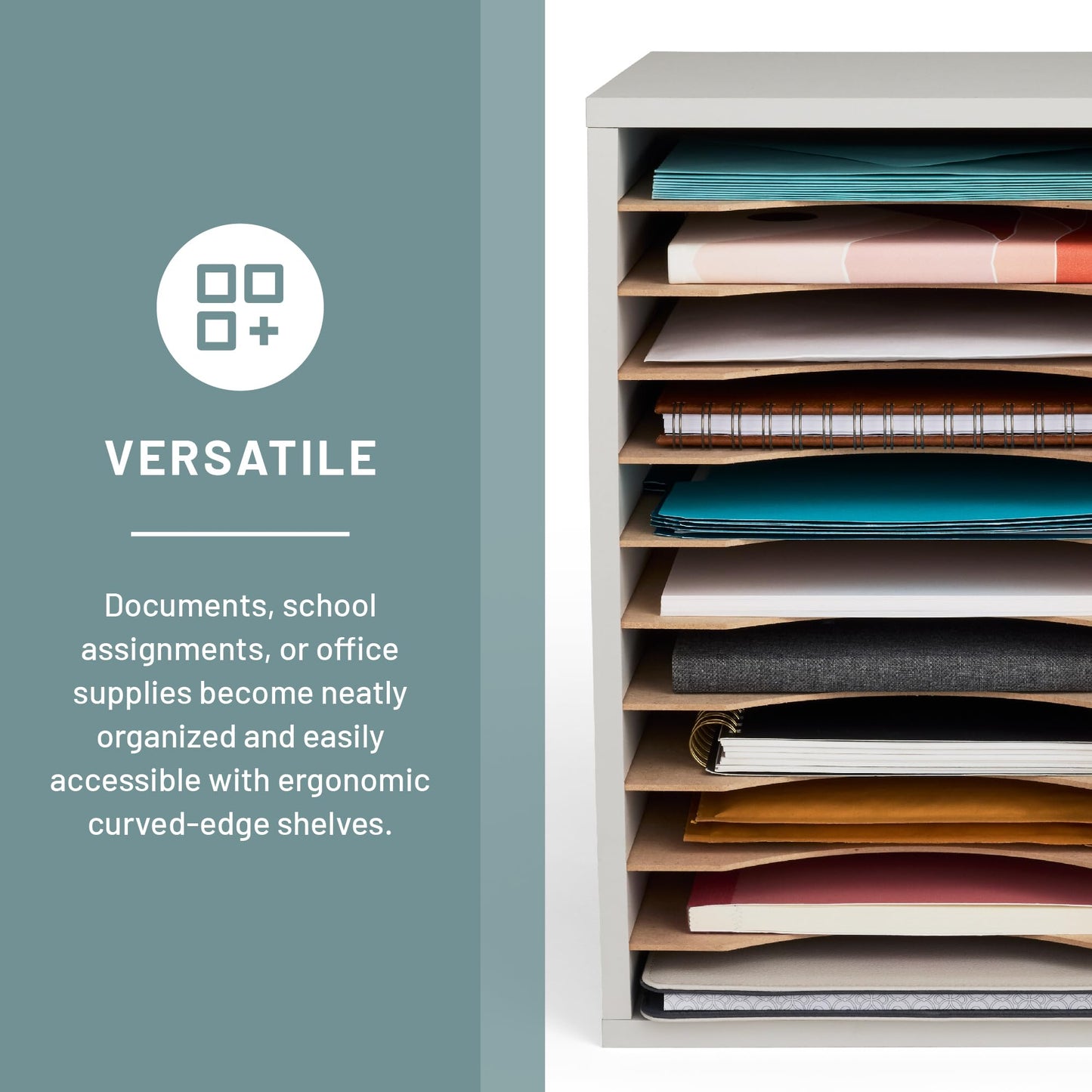 Vertical Literature Organizer with 11 Compartments