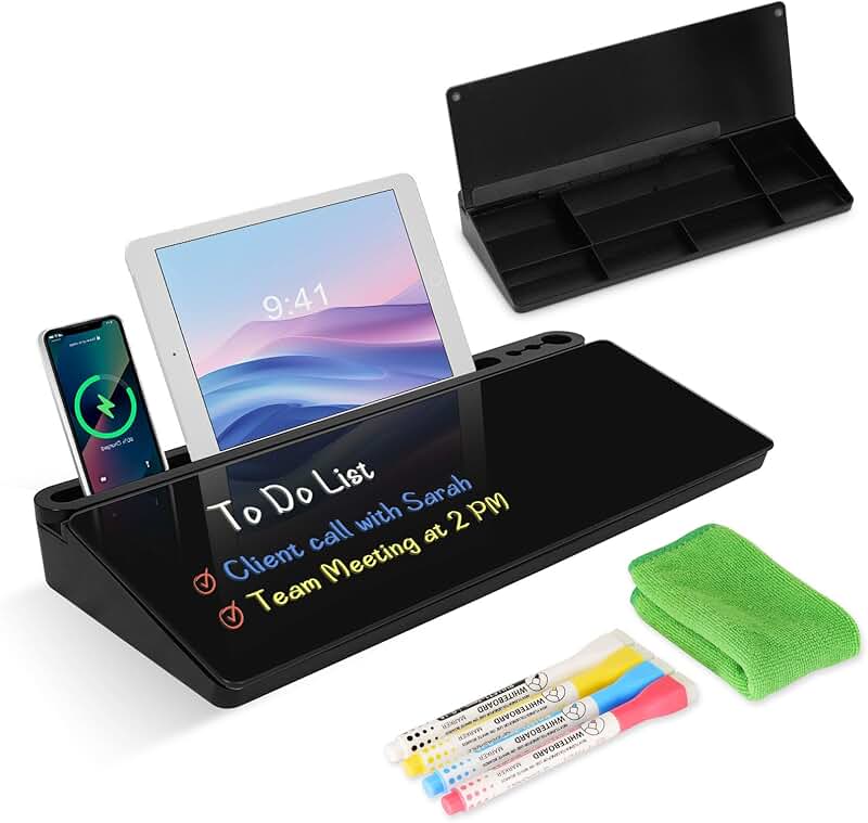 Whiteboard with Storage and Keyboard Stand