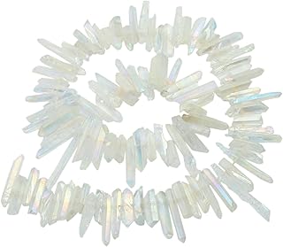 Angel Aura Quartz Crystal Points, 15-inch Strand
