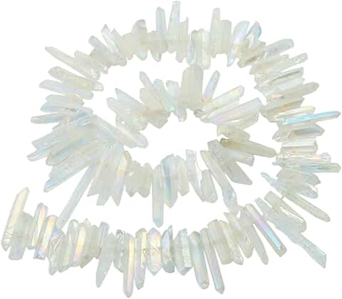 Angel Aura Quartz Crystal Points, 15-inch Strand