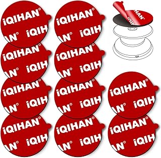 Set of 10 round double-sided adhesive pads for phone grips