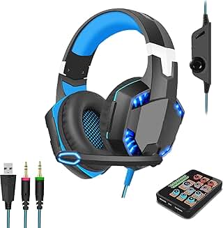 Over-Ear Voice Changer Gaming Headset with LED Light