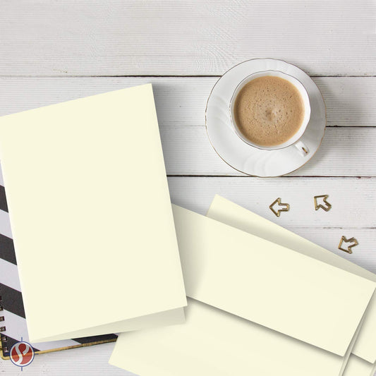 Blank Cream Folding Greeting Cards, 4.5 x 6 Inches, Pack of 50