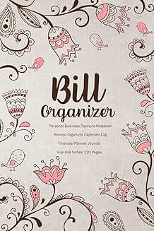Hand Drawn Floral Bill and Receipt Organizer Journal