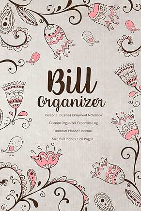 Hand Drawn Floral Bill and Receipt Organizer Journal