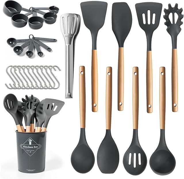 77L 32-Piece Silicone Kitchen Utensil Set