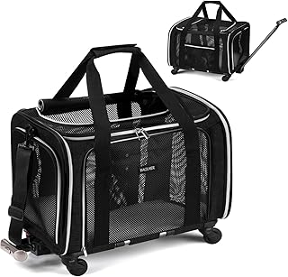 Dog Carrier Bag with Wheels and Fleece Pad