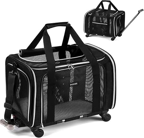 Dog Carrier Bag with Wheels and Fleece Pad