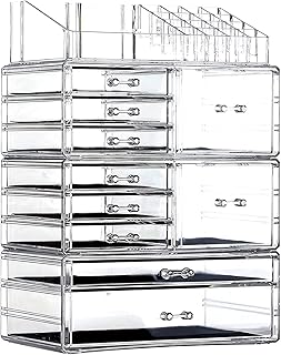 Large Clear Acrylic Makeup Storage Organizer with 10 Drawers