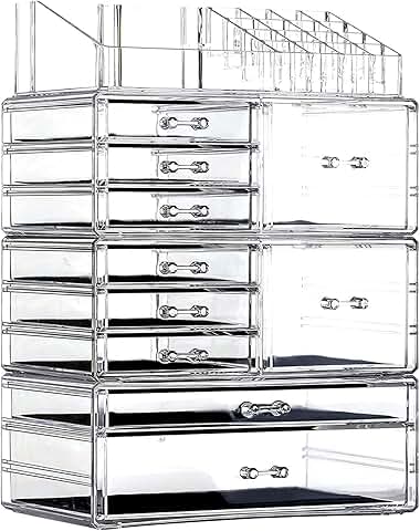 Large Clear Acrylic Makeup Storage Organizer with 10 Drawers