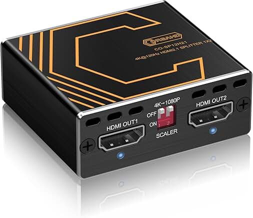 HDMI 2.1 Splitter 8K@60Hz 4K@120Hz 1 in 2 out