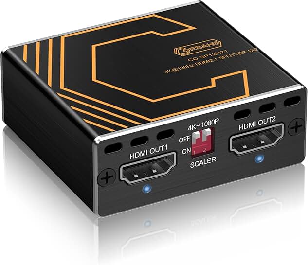 HDMI 2.1 Splitter 8K@60Hz 4K@120Hz 1 in 2 out