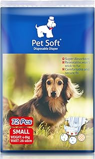 Soft Disposable Dog and Cat Diapers, 72 Pack