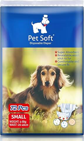 Soft Disposable Dog and Cat Diapers, 72 Pack