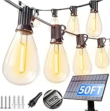 50FT Waterproof Solar String Lights with 19 LEDs for Outdoor Use