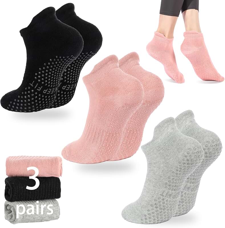 Non-slip Grip Pilates and Yoga Socks for Women