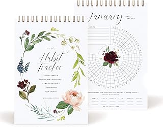 Botanical Floral Habit Tracker Calendar Notepad