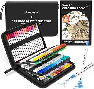 Dual Tip Marker Set with 105 Colors and Case