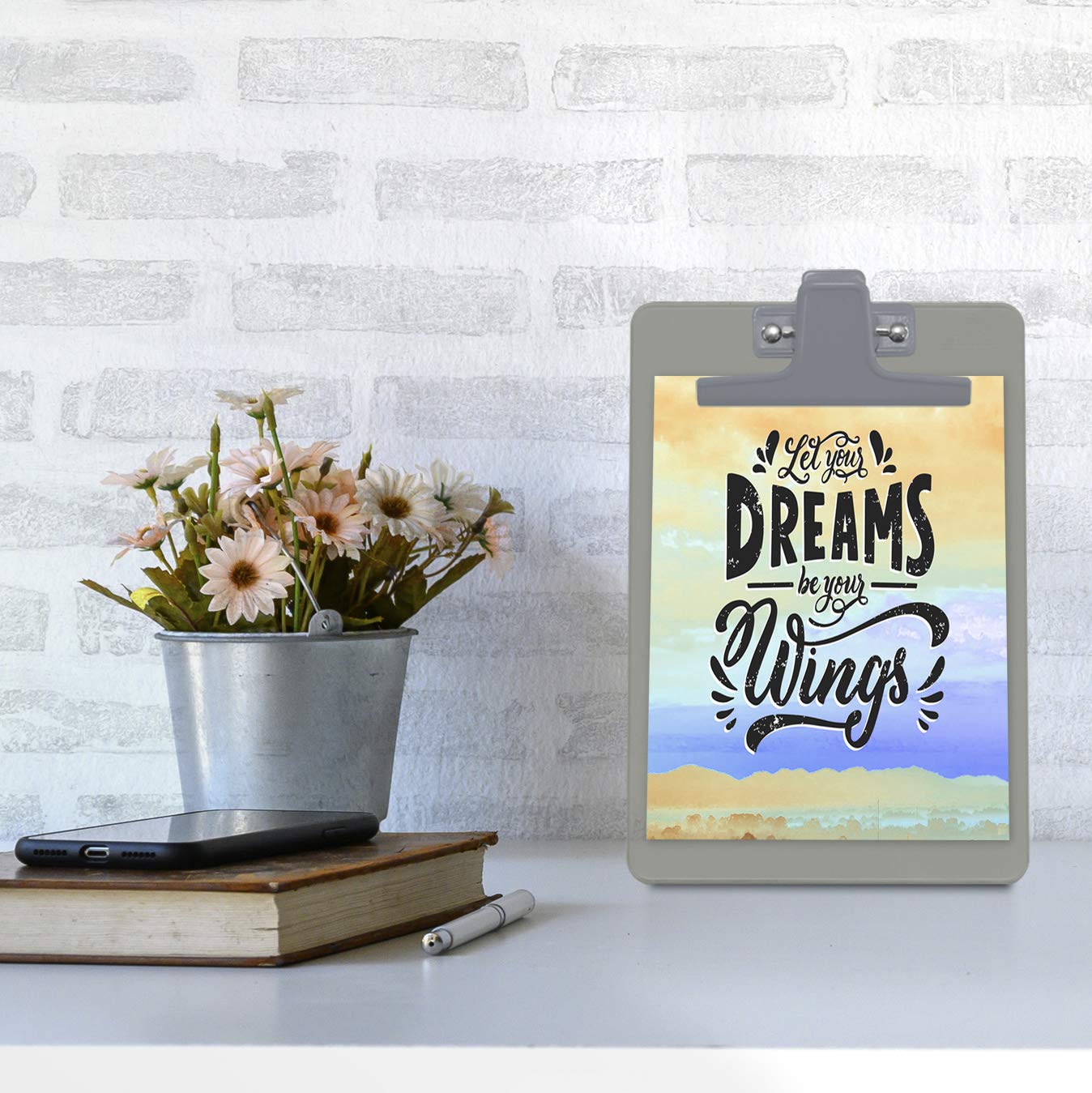 Set of 6 Smoke A5 Metal Clip Memo Boards