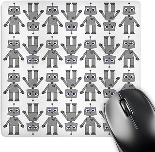 Cute robot print mouse pad, 8 x 8 inches