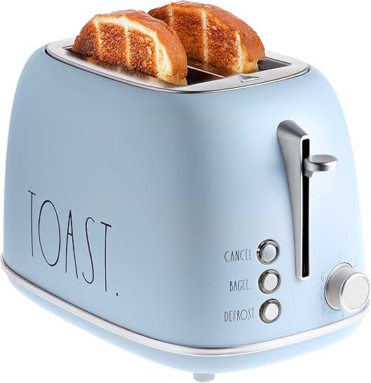 Retro 2-Slice Stainless Steel Toaster with Wide Slots