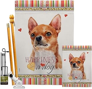 Dog and Puppy Garden House Flag