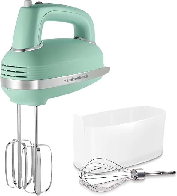 Vintage 5-Speed Electric Hand Mixer with Beaters and Whisk