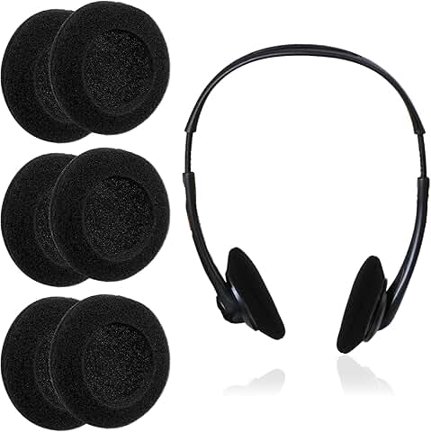 Six Foam Ear Cushions for Headphones and Radios
