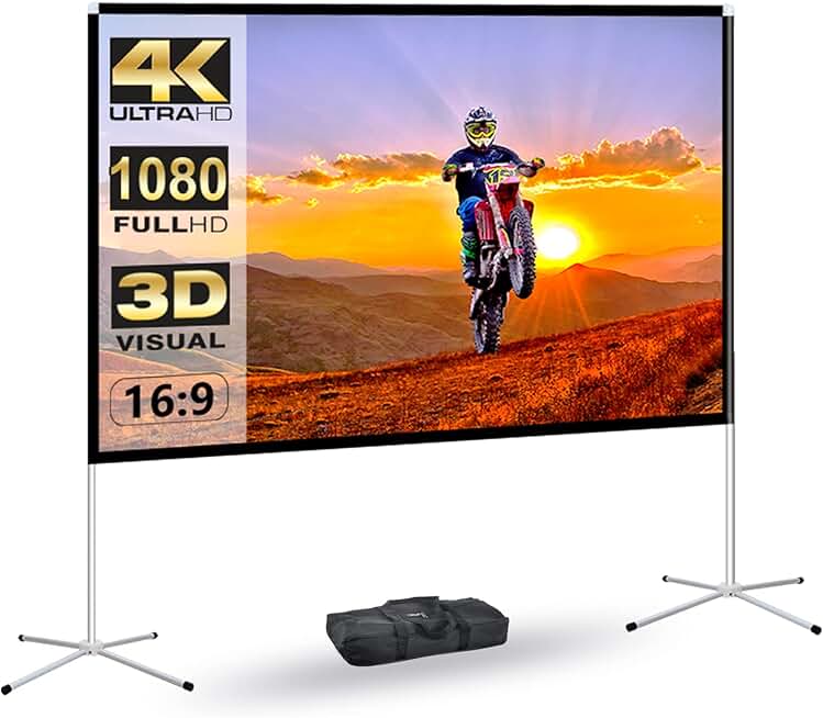 60-inch portable indoor projector screen with stand
