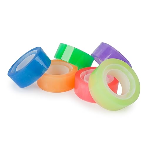 Set of 6 Neon Invisible Tape Rolls