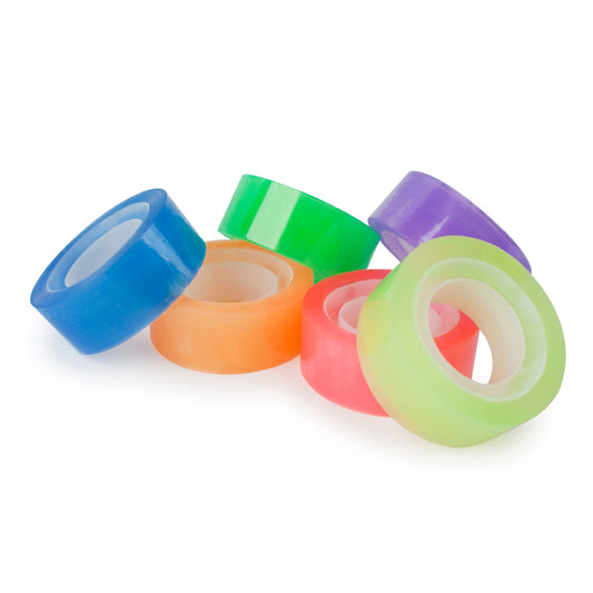 Set of 6 Neon Invisible Tape Rolls