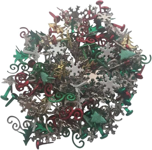 Christmas craft brads set with holiday shapes and colors