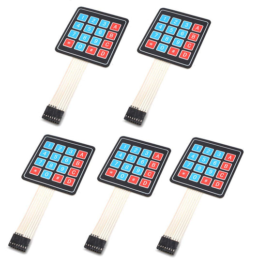 5-Piece 4x4 Membrane Switch Keypad for Projects