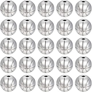 75pcs Metal Basketball Beads for Jewelry and Decorations