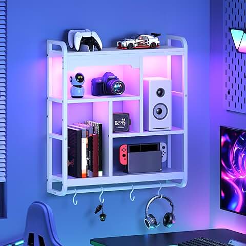 Floating LED Wall Shelf with 3 Tiers