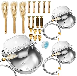 Automatic Animal Water Bowl with Float Valve and Hose Connectors