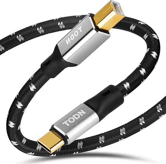 HiFi USB B to USB C Cable for Audio and Devices