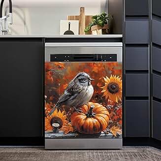 Fall Pumpkin and Bird Dishwasher Cover, 23"x26"