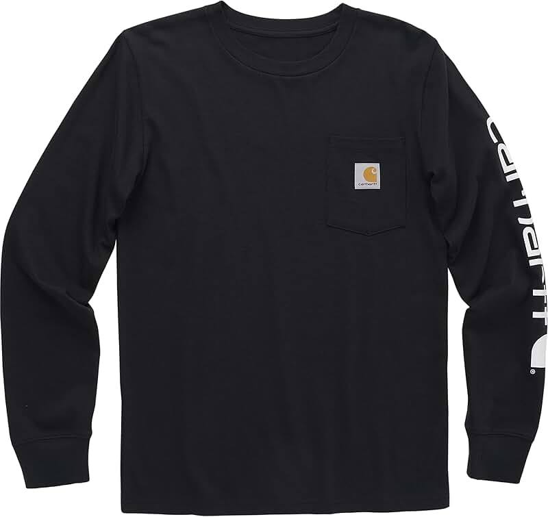 Long Sleeve Crewneck T-Shirt for Boys with Pocket