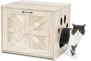 Indoor Cat Litter Box Enclosure with Sliding Door