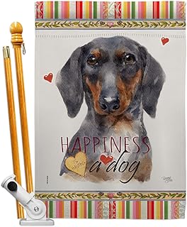 Black Tan Dachshund House Flag Set for Garden or Yard