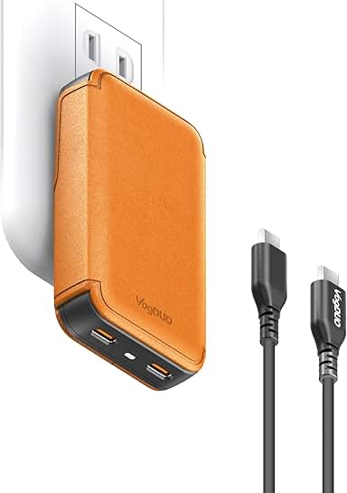 Slim 65W Dual USB-C Travel Charger with Foldable Plug