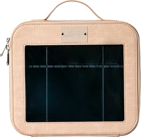 Travel Makeup Bag with Waterproof Window and Dividers