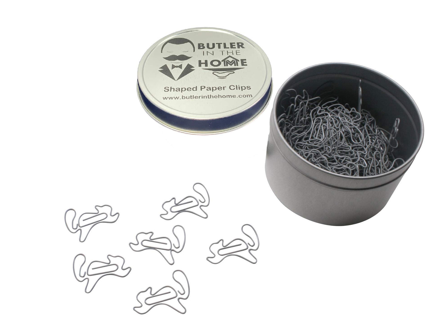Squirrel-Shaped Paper Clips in Tin for Office or Collection
