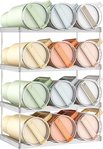 Stackable Water Bottle Holder for 40 oz Tumbler, 4 Tiers